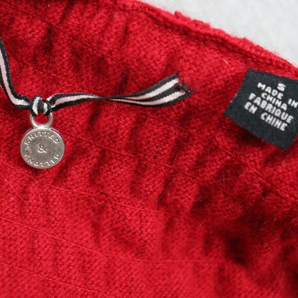 Anthropologie Knitted & Knotted Red Sweater Dress S | Romantic Coquette Cashmere - Picture 3 of 14